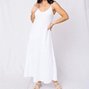Italian White Linen Summer Dress